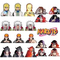 NARUTO Series Combination Complete Works Sports 3D Gradient Stickers Anime Peripherals Suitable for Car Notebooks, Etc.