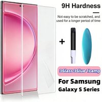 Full Glue Tempered Glass For Samsung Galaxy S26 Ultra S25 S24 S23 S22 S21 Ultra/Plus Screen Protector UV Liquid Protective Film