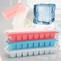 16 Lattice Plastic Reusable Ice Cube Tray Easy Refill Stackable Ice Lattice Ice Cube Tray With Lid Assorted