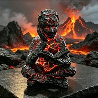 Lava Reader Lamp Decoration Glowing Crack Resin Craft Thinker Atmosphere Book Desktop Decor Lighted Figurine for Home