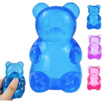 2.95inch Cute Squishy Bear Stress Ball Sugar Bead Filled Slow Rebound Non Toxic Sensory Fidget Toy for Classroom Prizes Party