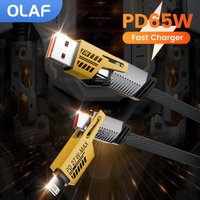 4 in1 65W Fast Charging Data Cable Cord USB Type C to Type C For iPhone 15 Samsung Xiaomi Huawei PD27W USB C Lightning Cable