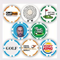 7 Pcs Funny Golf Poker Ball Markers with Magnetic Hat Clip - Multicolor ABS Markers for Golf Hat,- Perfect for Father's Day