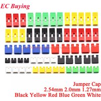 50-100Pcs Jumper Cap 2.54mm 2.0mm 1.27mm Pitch Pin Header Shorted Cap Wire Housing Connector Shunt Long Type Jumper Plug Cover