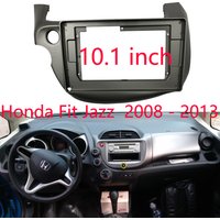 Sliver 2 Din Car Fascia Panel Dash Mount Installation Double DVD Frame for Honda Fit Jazz 2008 - 2013