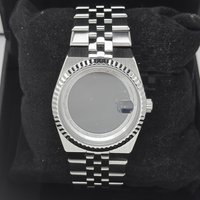 316L Stainless Steel 39.5mm Land-Dwellwe Watch Case+Strap Sapphire Glass Green Luminou 33.8mm Dial Fit NH35 Movement Accessories