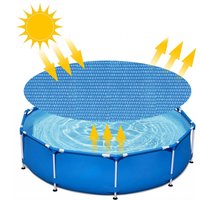 Round insulated Pool Solar Cover Round Tub Bubble Protector Dustproof Pool Cover Blue bubble-style solar swimming pool cover