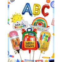 8pcs Back to School Themed Balloon Set Suitable for back-to-school season, first day of school classroom decorations
