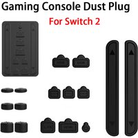 For Switch 2 Console Dustproof Kit + Joystick Cap,16-In-1 Dust Plug Silicone Thumbstick Grip Cap for Switch 2 Game Console