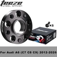Teeze For Audi A6 (C7 C8 C9) 2012-2026 PCD 5X112 CB 66.6 M14X1.5 Forged Aluminum Black Wheel Spacers Hub Adapter 1Piece