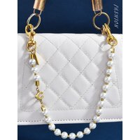 Pearl Bag Chain Strap Faux Pearl Purse Extender Gold Silver Hardware Custom Tag Top Handle Accessory for Women Designer Handbag