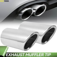 2Pcs Stainless Steel Chrome Car Exhaust Tip Pipe For VW Polo Golf Bora Scirocco Tiguan EOS Bettle Seat Leon Skoda Octavia Superb