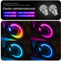 AliExpress NONE 2/4PCS Motorcycle Rim Light Seven-Color Flashing Decorative Light for Electric Bike Tire Valve Car Valve Light Wheel Light