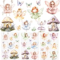 3pcs Magical Garden Forest Fairies DIY UV DTF Rub On Glass Cup Wrap Transfer Sticker Crafts Mug Bottles Card Junk Journal Decor