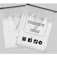 50pcs White Matte Black Zipper Pullers Clothing Zipper Bags Clothing Shoe Packaging Bags Support Custom Logo
