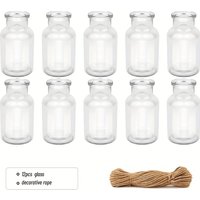 12pcs Glass Vases Clear Glass Flower Vase Mini Small Vases Decorative Glass Jars Suitable for Home Decoration Office Decor