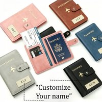 Custom Name Pu Leather Passport Holder Personalized Initials Travel Wallet with Card Slot & Snap Button Handmade Travel Gift