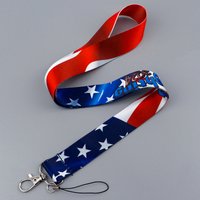 American Flag Lanyards for Keys ID Card Gym Phone Straps USB Badge Holder DIY Hang Rope Neck Straps Keychain Anti-lost Lanyard