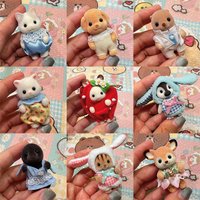 New Sylvanian Families Forest Unicorn Chef Baby Penguin Baby Rabbit Christmas Toy Girl Flocking Doll Decoration Ornaments Gifts