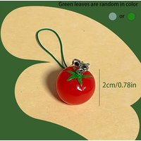 Realistic Tomato Fruit Phone Charm Keychain Resin Material Perfect for Backpacks Cell Phones and Key Chain Pendant Accessories