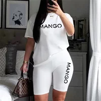 Fashion Womens Short Suit City Printing Summer 2 Pcs Set 2025 Popular Clothing Casual Jogging Sports Woman Short T-shirt Outfits