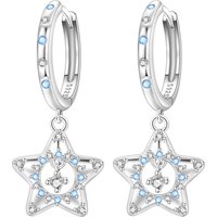 PANPOKI 925 Sterling Silver Blue Zircon Star Drop Earrings Women Earrings Party Original Jewelry Birthday Wedding Gifts