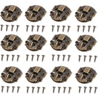 12pcs Antique Brass Decorative Hasp Lock Furniture Jewelry Gift Wine Wood Box Suitcase Case Hasp Latch Hook With Screw 27x29mm