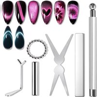 LULAA 1/6Pcs Nail Art Magnetic Tool Set French Cat Eye Magnet Multi Functional Nail Art Magnetic Stick Suitable for DIY at Home