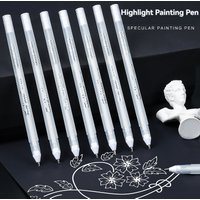 5/10 PCS Highlight White Manga Marker Pens Set 0.8 Mm Permanent Ink Scrapbook Tire Pen Waterproof Painting Pen Supplies