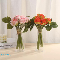 【N】Plastic Stripes Vases Transparent Diy Florals Arranging Crafts Holiday Home Decor Suitable For Table Decor Flower Bottle