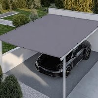 Voile d'ombrage carrée imperméable et résistante aux UV, toile d'ombrage légère grise 5m pour pergolas, cours, jardins et allées