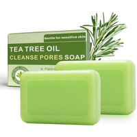 Tea Tree Soap for Face & Body Acne, Essentail Oil Soap Bar for Face Body Natural Skin Cleanser for Oily, Dry Itchy Skin 100g