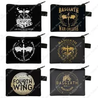 Fourth Wing Coin Purse Basgiath War College Wallet Credit Card Earphones Holder Dragon Rider Coin Bag Violet Sorrengail Purse