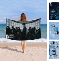 Singer J-Jimin Kpop Beach Towel Colorful Bath Towels for Girl Microfiber Quick Dry Custom Sand Free Beach Yoga Spa Gym Pool
