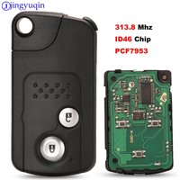 Jingyuqin-Clé télécommande intelligente à 2 boutons, 313.8MHz, transpondeur ID46, 7953, pour Honda CRV 2012 2013 Crosstour 2010