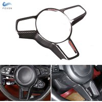Dla Porsche Macan Cayenne Panamera 718 918 911 Wnętrze samochodu Pokrycie kierownicy Akcesoria ABS Tekstura włókna węglowego