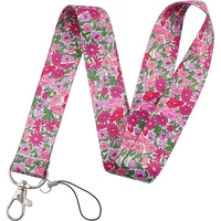 Beautiful Flowers Lanyards for Key Neck Strap For Card Badge Gym Keychain Key Holder DIY Hanging Rope Keycord Phone Accessories