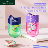 1Pc Faber Castell Double Hole Pencil Sharpener with Eraser Ladybug / Fish / Eagle Cute Stationery Back To School