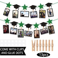 Black Gold Graduation Photo Banner Celebrate Personalized Picture Banner Paper Graduation Hanging Decor