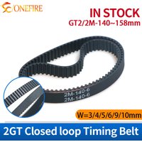 ONEFIRE Zahnriemen 2M 2GT Länge 140 142 144 146 148 150 152 154 156 158mm Geschlossener Riemenübertragungstransmission Breite 3/4/5/6/9/10mm