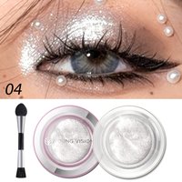 1pcs highlighter liquid eye shadow, waterproof, non-greasy, long-lasting highlight & smoky eye shadow with makeup brush,