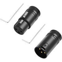 Male/Female Compact XLR Microphone Solder Adapter 90 Degree Right Angle XLR Audio Gold Plated Connector Plug for Power Amplifier