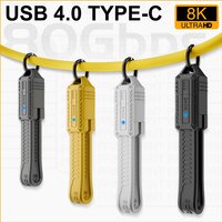 NEW 2026 13.5CM Keychain USB4 4.0 Gen4 80Gbps FPC Data Cable 240W Type C Cable For iPhone 15 16 MacBook Thunderbolt 5 8K@60Hz U