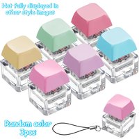 3-6Pcs Sensory Fidget Keychain Novelty Switch Tester Button Hand Squeeze Decompression Toy Stress Relief Bag Pendant Small Gift