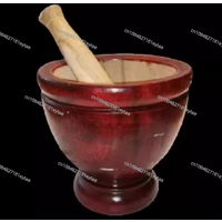 Solid wood pong tube Dai flavor pong Thai wood mortar Stir garlic Imported pile nest wood round mortar Household and commercial