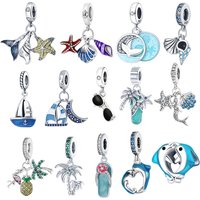 Original 925 Sterling Silver Ocean Beach Series Starfish Ship Pendant DIY Charms Bracelet Accessories Women Fashion Jewelry Gift