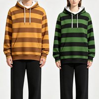 Unisex-Kapuzenpullover mit Streifenmuster, für Damen und Herren, lässiger Schnitt, lange Ärmel, mit Kordelzug, Kapuze, mit Brusttasche, lockerer Schnitt, Streetwear-Oberteil.