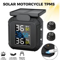MT20 With Clock Motorcycle TPMS 2 Tyre Sensors Tire Pressure Monitoring System USB Solar Power Temperature Tester Alarm Digital