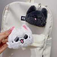 Jujutsu Kaisen Cat Plush Keychain, Gojo & Geto Cute Squeaky Pendant for Bag Decoration, Fans Gift
