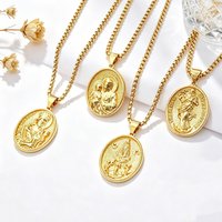 Classic Christian Catholic Jesus Christ Our Lady of Guadalupe Stainless Steel Chain Necklace for Men Women Party Amulet Jewelry